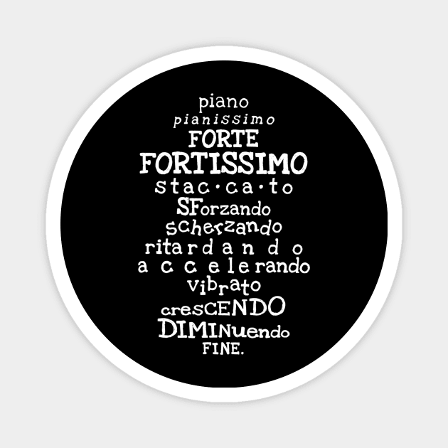 Music Teacher Shirt Italian Musical Terms Words List Magnet by gogusajgm